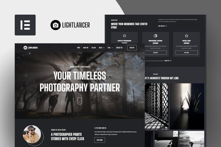 Lightlancer – Photographer Elementor Template Kit