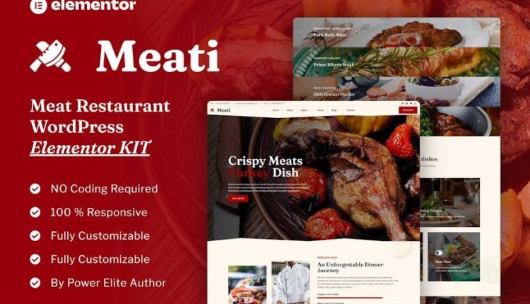 Meati – Meat Restaurant Elementor Template Kit