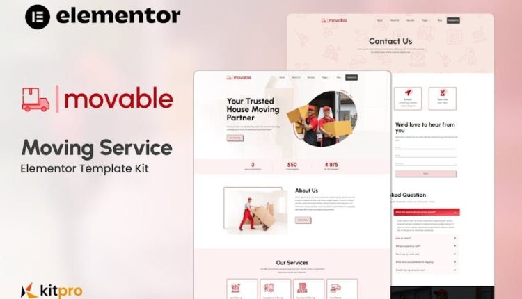 Movable – Moving Service Elementor Template Kit