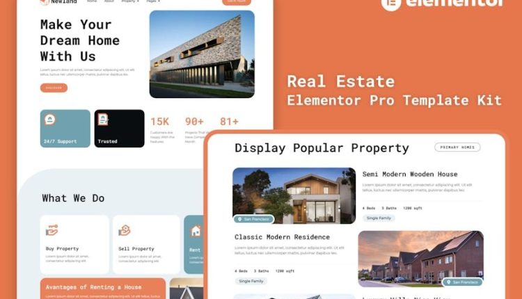 Newland – Real Estate Elementor Pro Template Kit