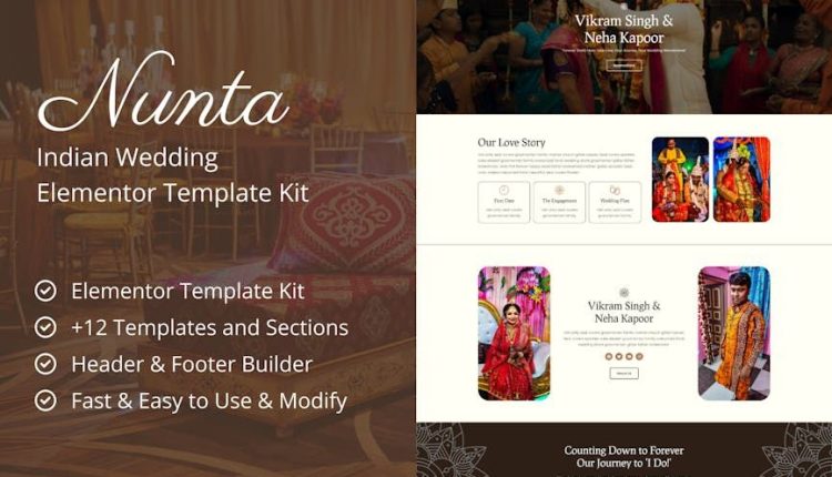 Nunta – Cultural Wedding Elementor Template Kit