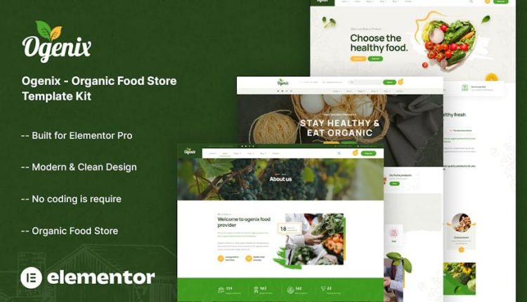 Ogenix – Organic Food Store Elementor Template Kit