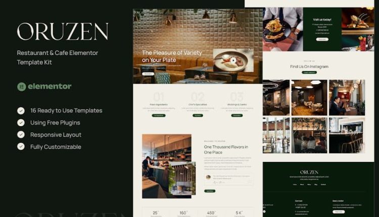 Oruzen – Restaurant & Cafe Elementor Template Kit