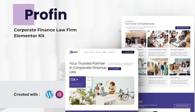 Profin – Finance Law Firm Elementor Template Kit