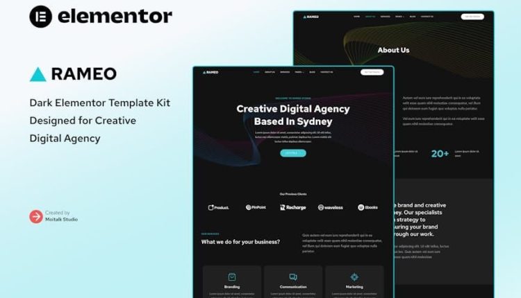 Rameo – Dark Digital Agency Elementor Template Kit