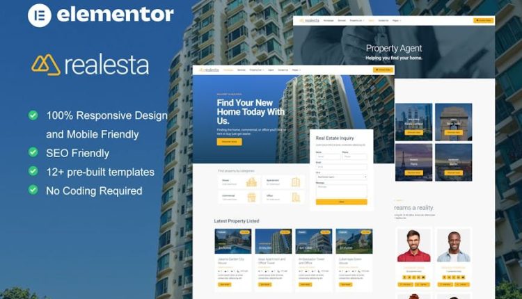 Realesta – Real Estate Elementor Template Kit
