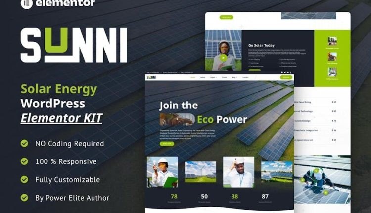 Sunni – Solar Energy Elementor Template Kit