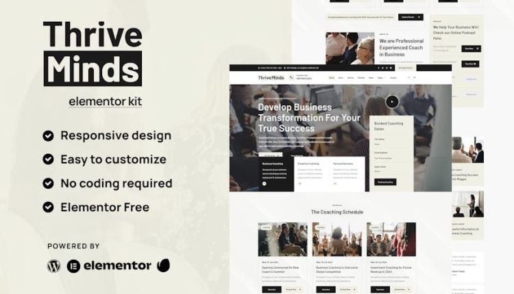 Thrive Mind – Business Coach Envato Elementor Kit