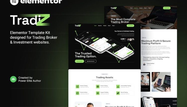 Tradiz – Trading Broker & Investment Elementor Template Kit