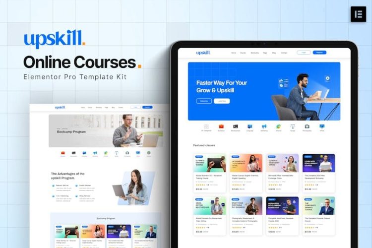 Upskill – Online Course Elementor Pro Template Kit