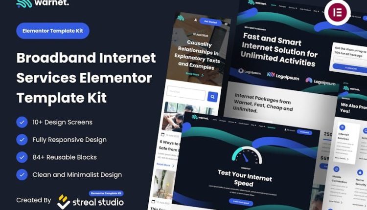 Warnet – Broadband Internet Services Elementor Template Kit