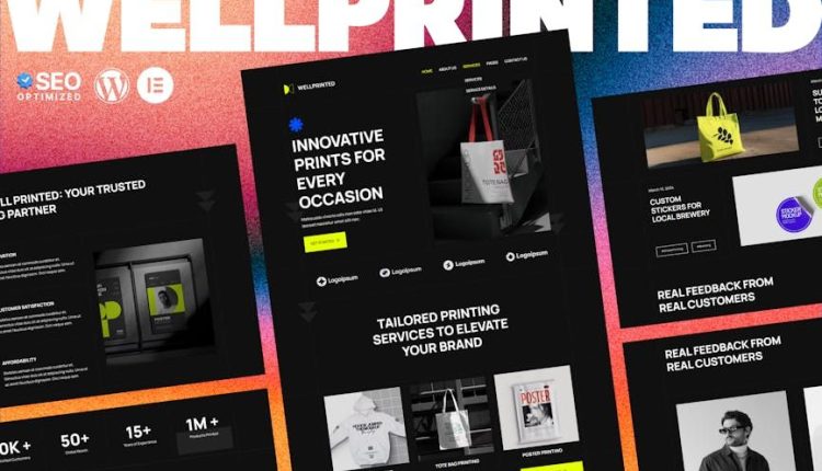 WellPrinted – Print Service Elementor Template Kit