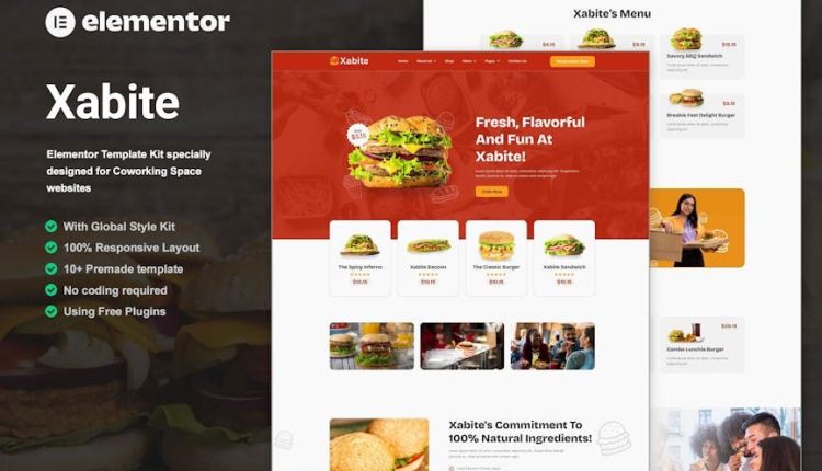 Xabite – Burger Fast Food Elementor Template Kit