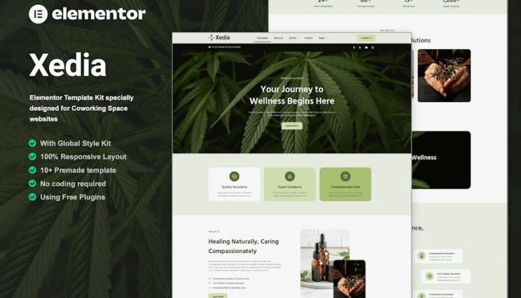 Xedia – Medical Marijuana Elementor Template Kit