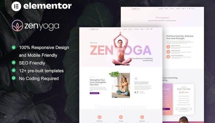 ZenYoga – Yoga & Meditation Elementor Template Kit