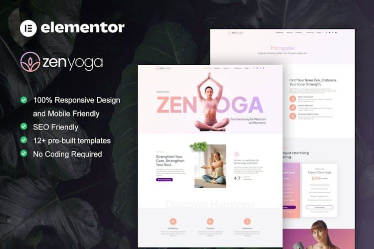 ZenYoga – Yoga & Meditation Elementor Template Kit