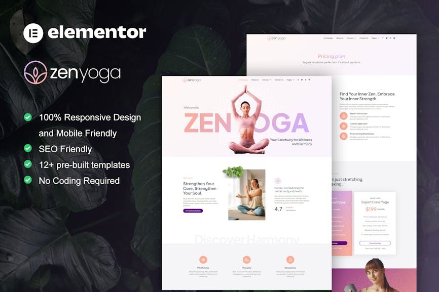 ZenYoga – Yoga & Meditation Elementor Template Kit