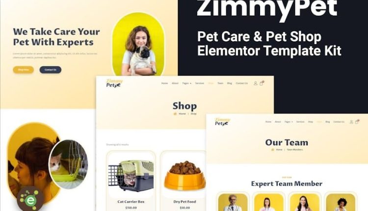 ZimmyPet – Pet Care & Store Elementor Template Kit