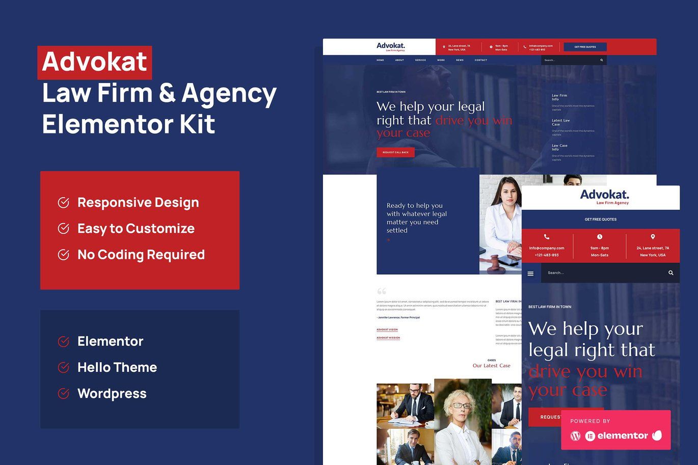 Advokat – Law Firm & Agency Elementor Template Kit