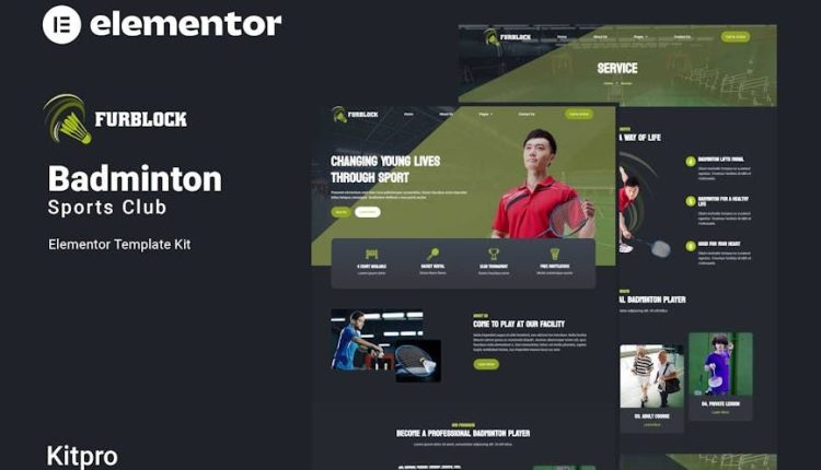 Furblock – Badminton Club Elementor Template Kit