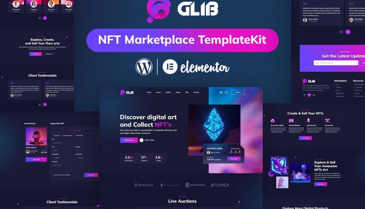 Glib - NFT Marketplace Elementor Pro Template Kit