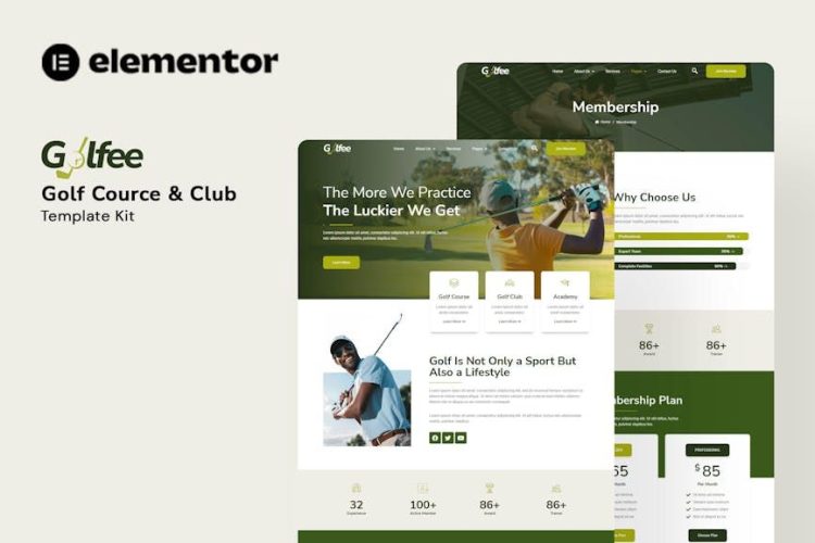 Golfee – Golf Course & Club Elementor Template Kit