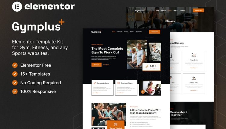 Gymplus – Gym & Fitness Elementor Template Kit