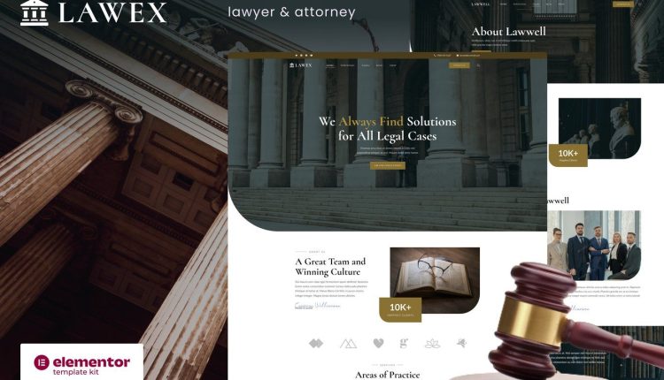 Lawex – Lawyer & Attorney Elementor Template Kit