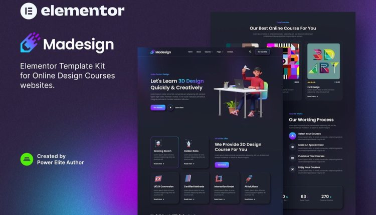 Madesign – Online Design Courses Elementor Template Kit