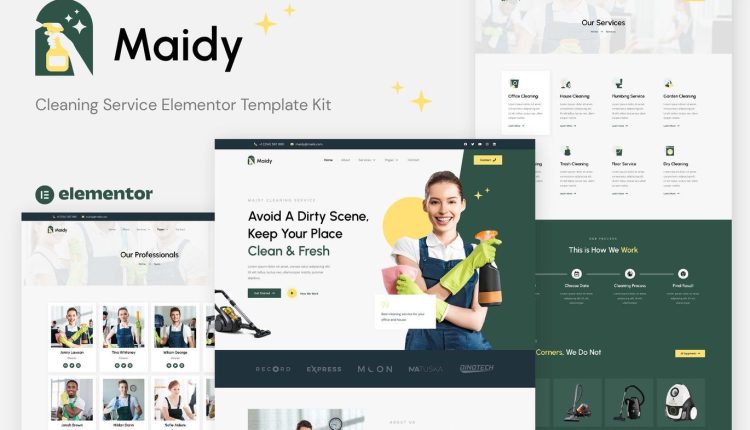 Maidy – Cleaning Service Elementor Template Kit