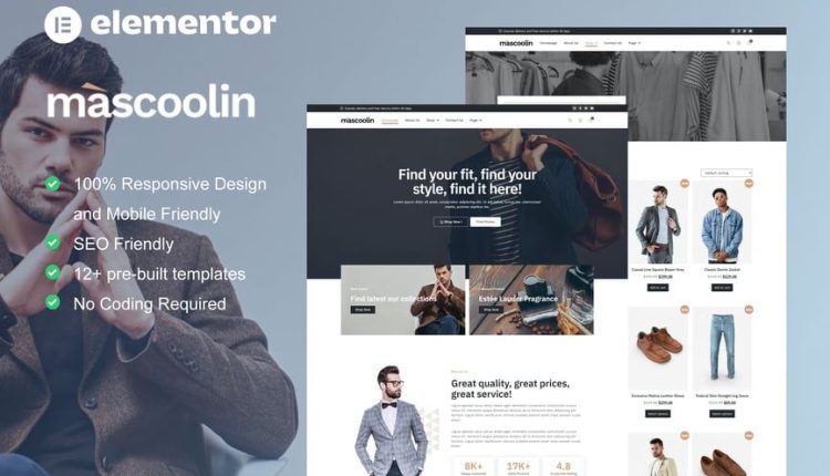 Mascoolin – Fashion Store Elementor Template Kit