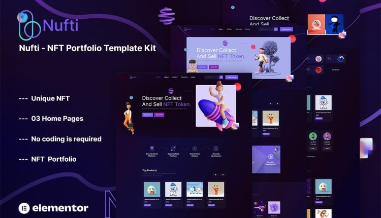 Nufti – NFT Collections Elementor Template Kit