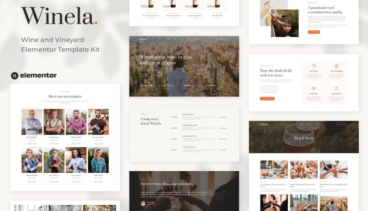 Winela – Wine and Vineyard Elementor Template Kit