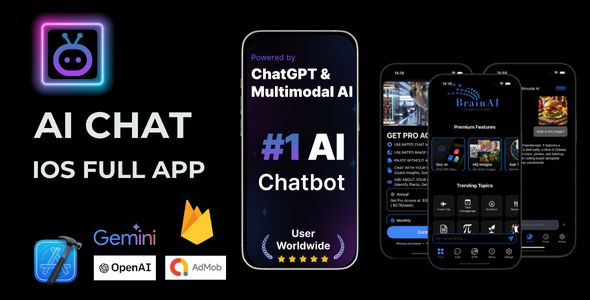 BrainAI – AI Chat Powered by OpenAI (ChatGPT), GPT4o & Google AI | IOS Native SwiftUI Source Code