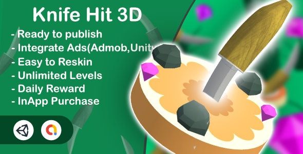 3D Knife Hit (Unity+Admob+Android+iOS)
