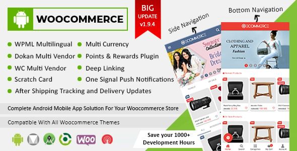 Android Woocommerce – Universal Native Android Ecommerce / Store Full Mobile Application