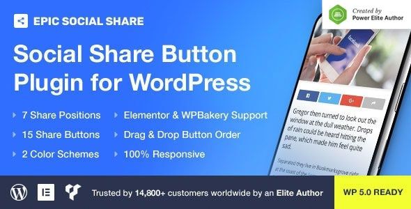 Epic Social Share Button for WordPress preview
