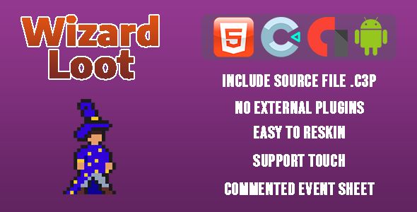 Wizard Loot – Template for Construct 3