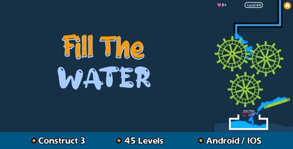 Fill The Water – HTML5 Game (Construct 3)