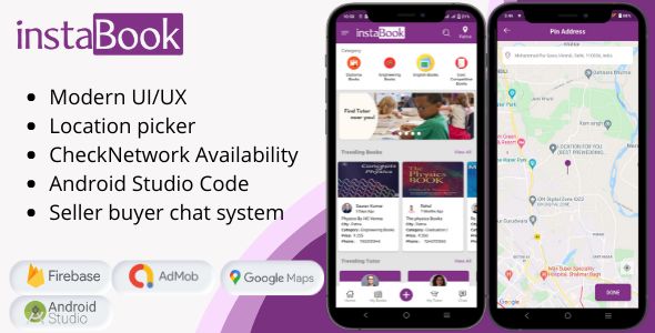 Online books and tutor ads listing android app | With full admin panel