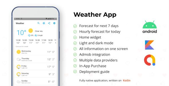 Weather Tomorrow Complete Android Application + Admob + In-App