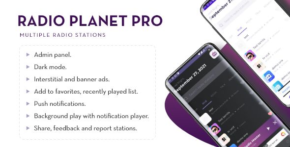 Radio Planet Pro | Multi-station Radio App With Admin Panel
