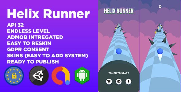 Helix Runner (Unity Game Template + Admob Ads + GDPR Consent) 2 Helix Runner (Unity Game Template + Admob Ads + GDPR Consent)