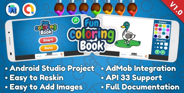 Fun Coloring Book Game Android Studio Project with AdMob Ads + Ready to Publish 2 Fun Coloring Book Game Android Studio Project with AdMob Ads + Ready to Publish