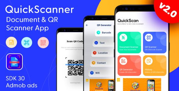 QuickScan - Document Scanner & QR Code Scanner - QR Scanner with Admob Ads 2 QuickScan - Document Scanner & QR Code Scanner - QR Scanner with Admob Ads