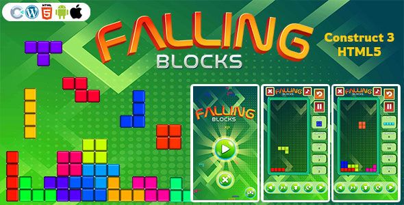 Tetris Game (Construct 3 | C3P | HTML5) Advanced Game