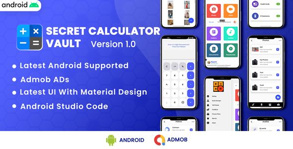 Secret Calculator Vault - Hide Photo & Lock Videos | Android Code | Admob Ads |