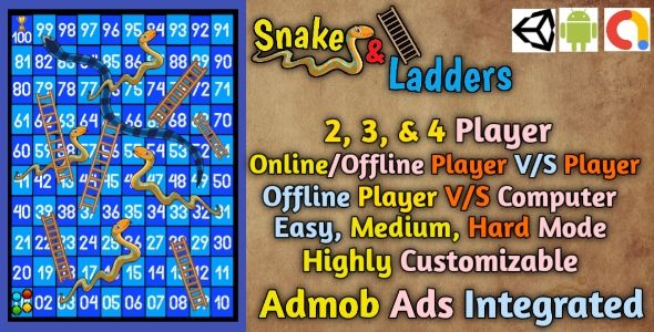 Multiplayer Snakes and Ladders Game: Easy Medium Hard Mode 2 Multiplayer Snakes and Ladders Game: Easy Medium Hard Mode