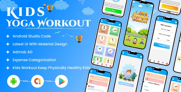 Kids Yoga Workout | Kids Exercise Android App | Android |Admob Ads