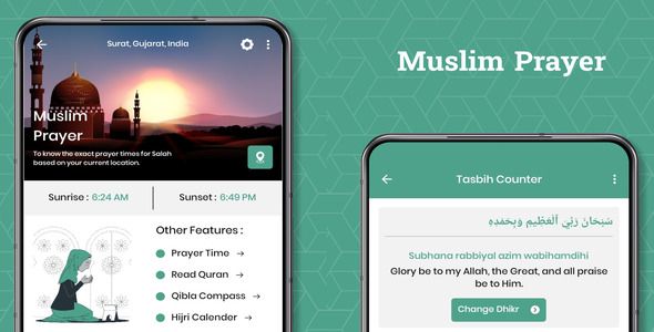 Muslim Prayer - islamic dua, Quran and Azkar - Qibla Compass - Tasbih Counter - Hijri Calender
